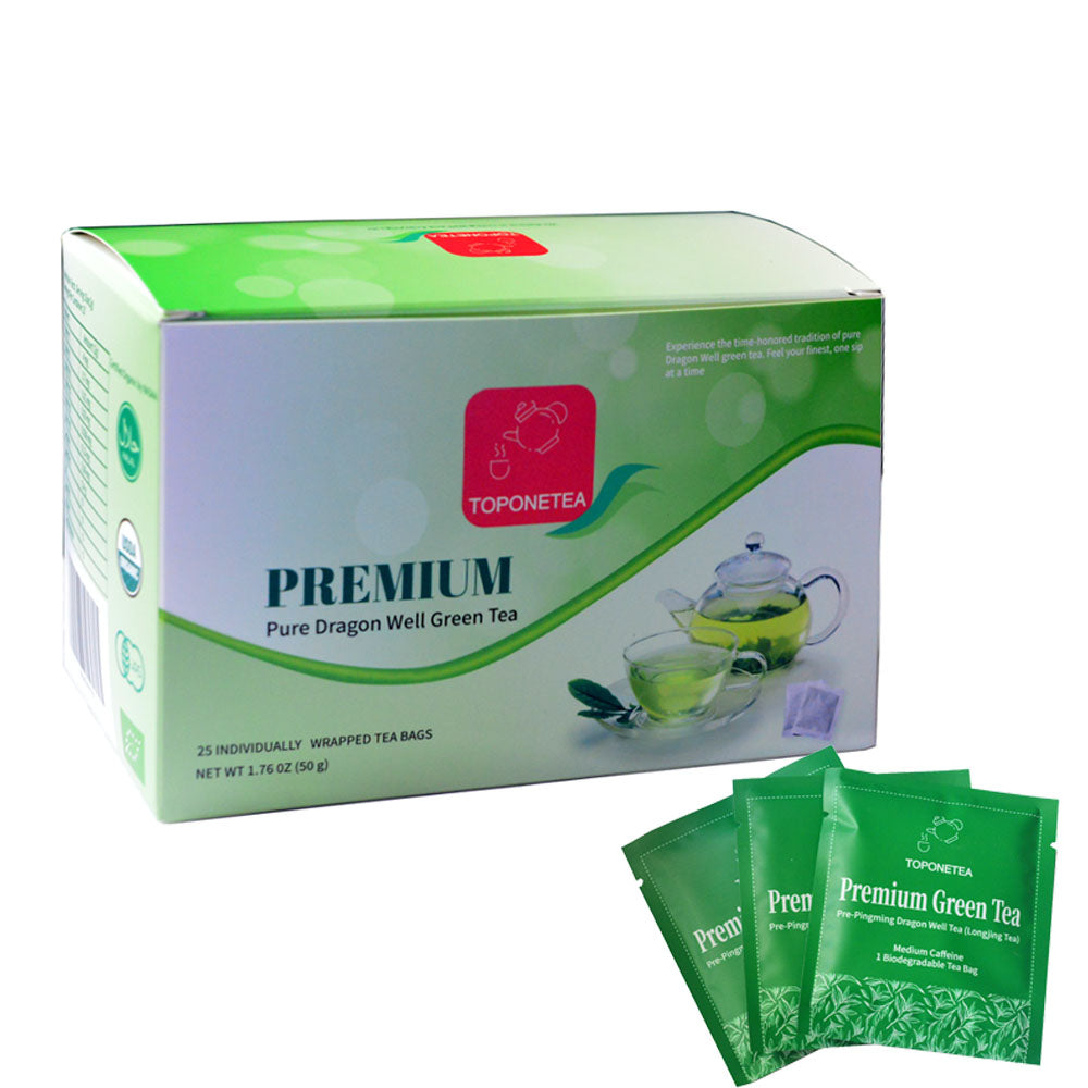 2024 Pre-Qingming Dragon Well Green Tea - 25 Tea Bags - Basic Grade - Originating from Hangzhou, Ming Qian Longjing Cha